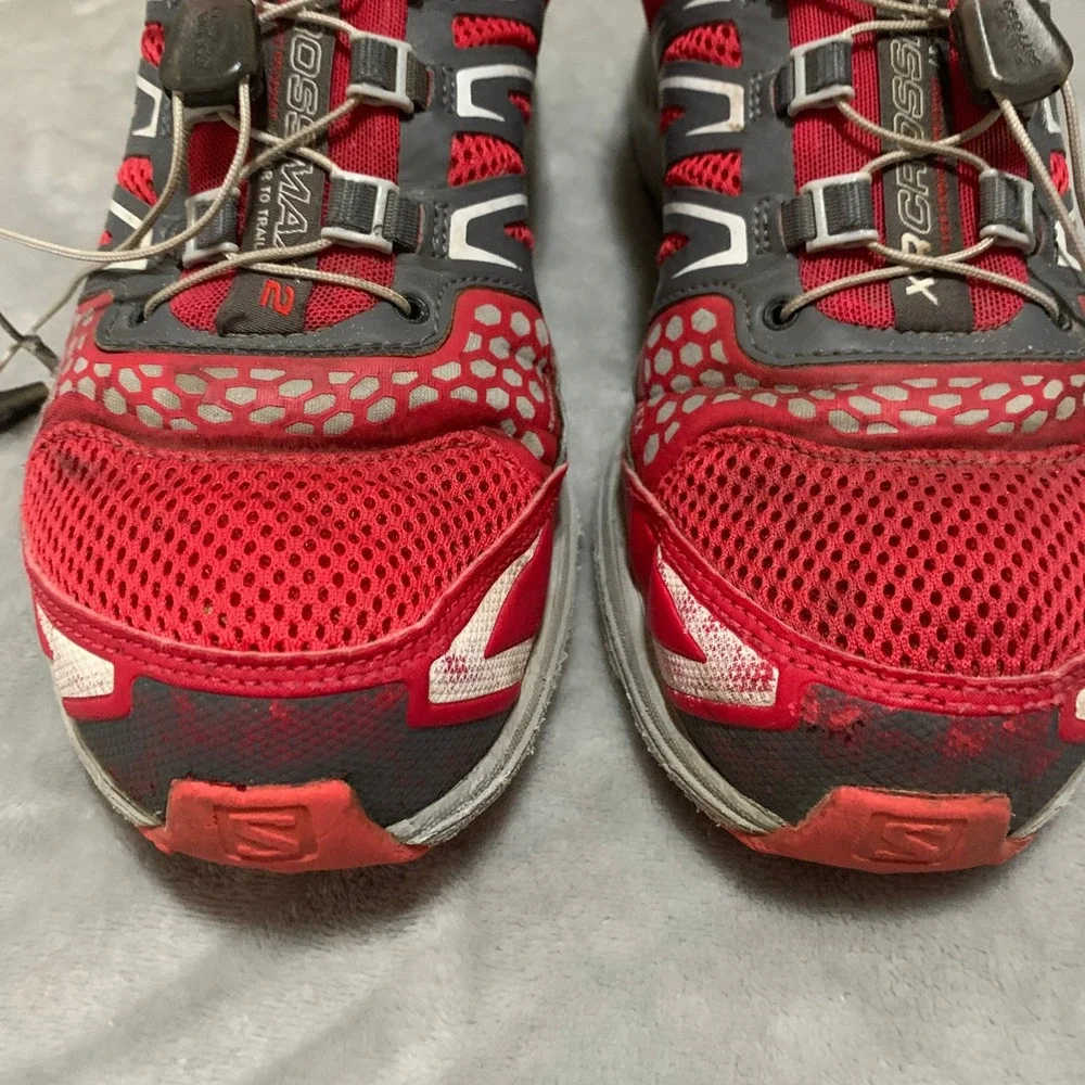 Salomon XR Crossmax Neutral Trail Running Shoes Red Grey Womens Size 10 Flaw